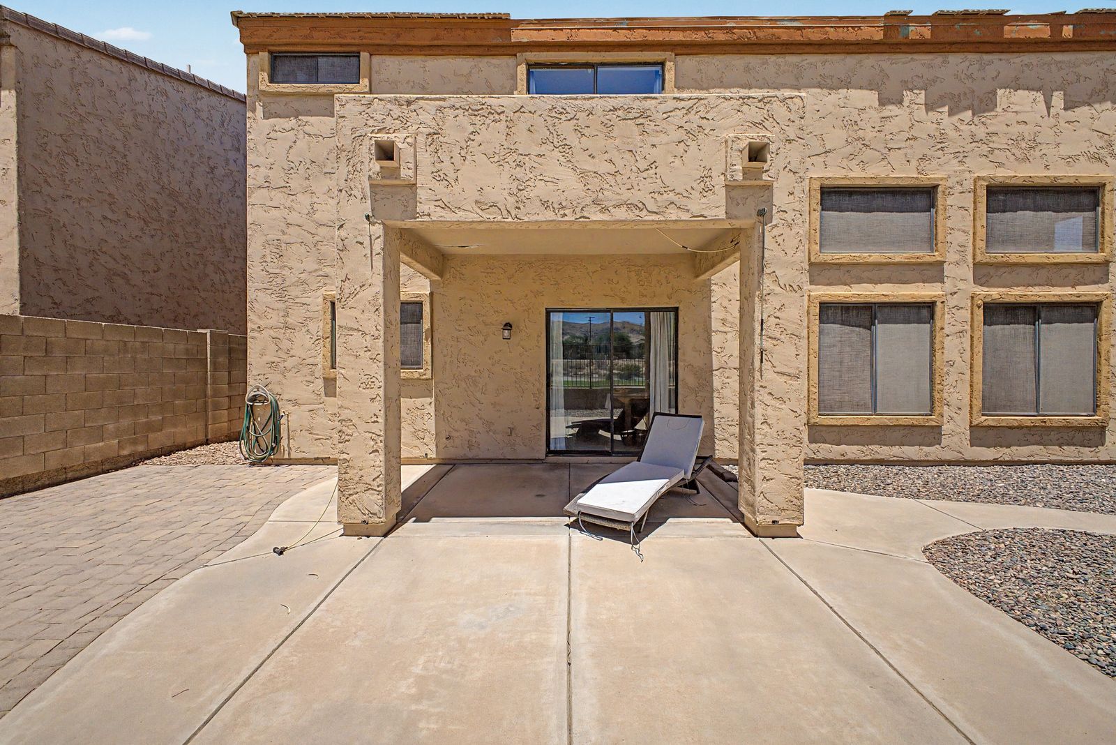 Covered patio off the great room slider