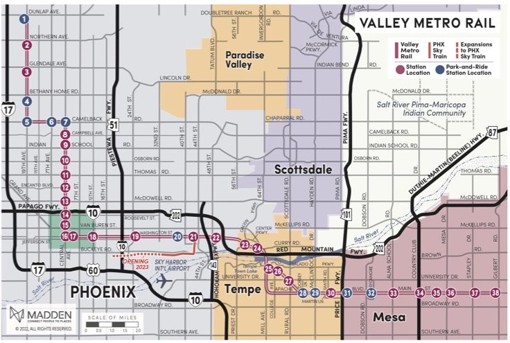 Valley Metro Rail map